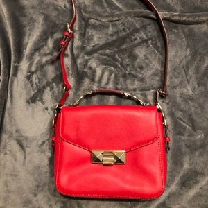 Ann Taylor Red Leather Handbag